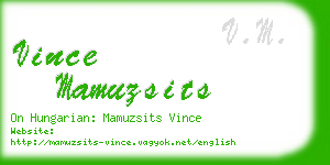 vince mamuzsits business card